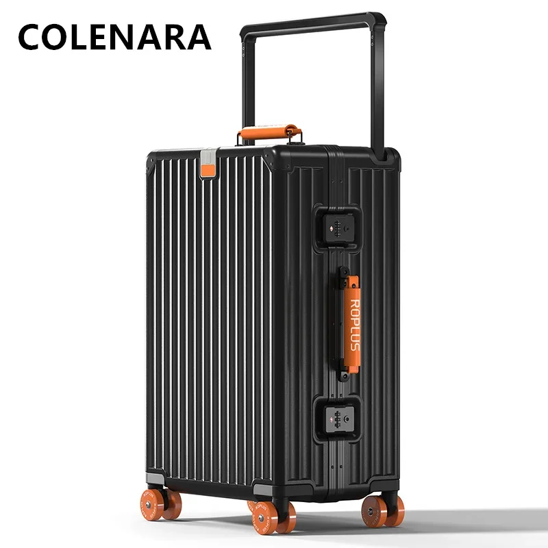 COLENARA-Valise d'Embarquement pour Homme et Femme, Cadre en Aluminium de Grande Capacité, Valise à Roulettes, Bagages de Cabine, ABS + PC, 20 ", 24", 28"