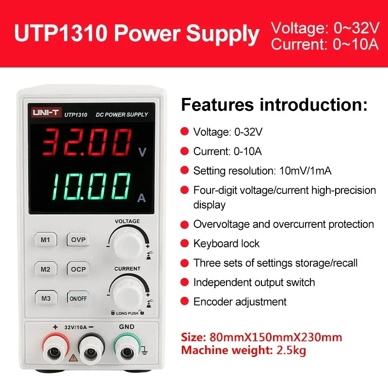 1310 DC Lab Power Supply 32V 10A Current Adjustable 4 Digits Display AC 110V/220V Voltage Regulator For Phone Repair