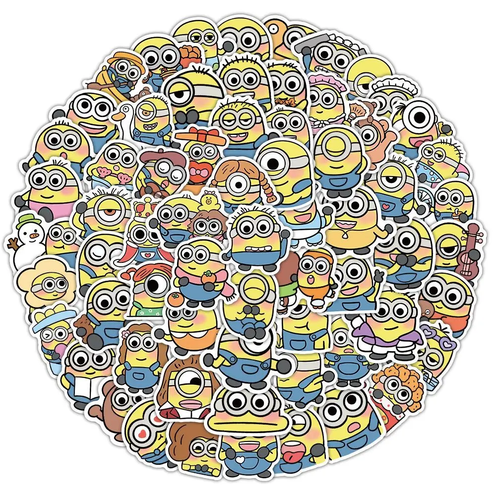 Minions movie anime cartoon cute 102pcs stickers kawaii DIY phone case mug notebook decoration decals peripherals wholesale - view 3