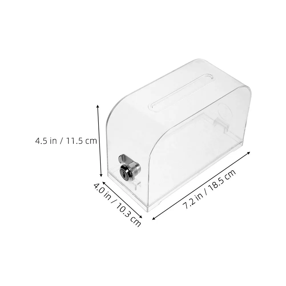 Caixa de doação transparente com bloqueio multifuncional, organizador de cartão de visita, caixa de armazenamento de cartão de nome, exposições de eventos de escritório