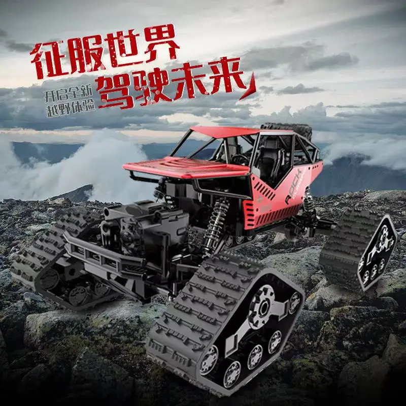 4WD Rc Crawler Climbing Rc Cars Buggy Stunt Car 2in1 Caterpillar Band Truck Radio Controlled Car Children Toys Gifts