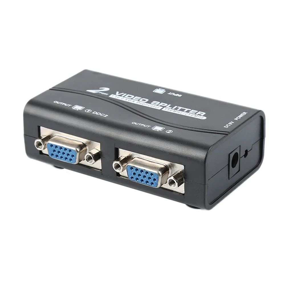 1pc to 2 Monitor 1 to 2 Split Screen VGA Splitter Video Splitter Duplicator Adapter with USB cable