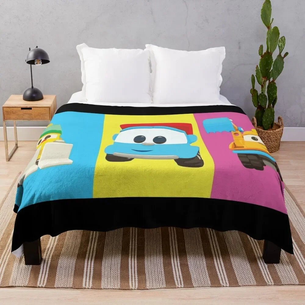 

leo the truck - pop art lifty, scoop and LEO Throw Blanket Softest For Sofa Thin Luxury Blankets