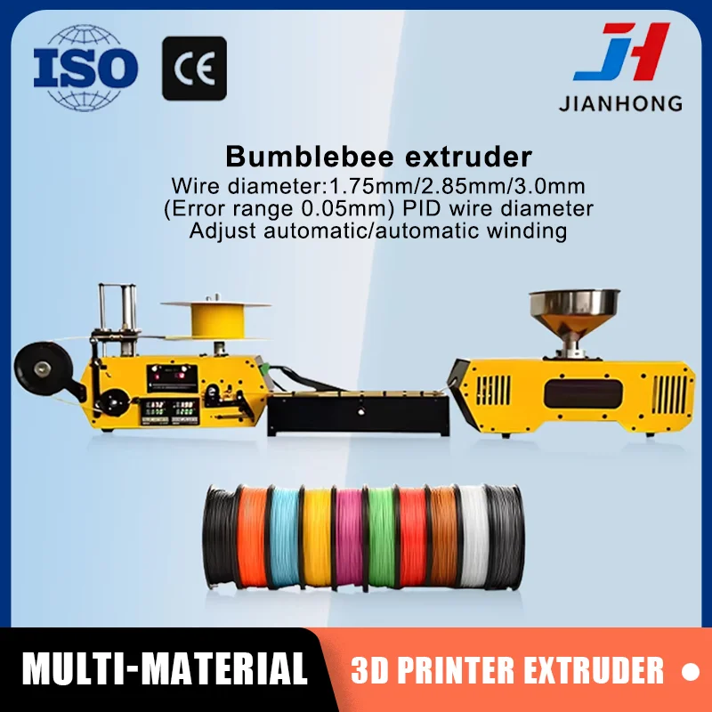 JH HT400 Desktop Bumblebee Extruder for 3DPrinting Filament Automatic Wire Diameter Control Winding for PLA-CF PETG-CF PACrusher
