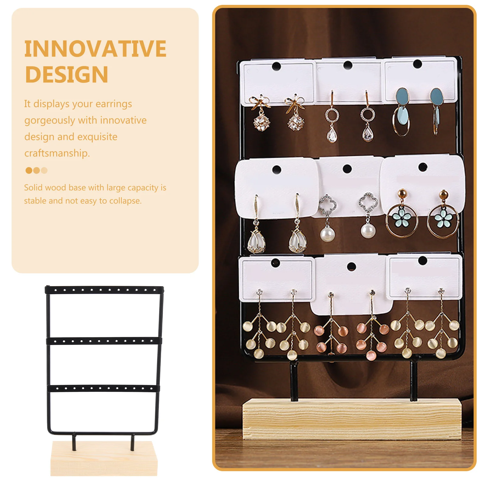 Earring Display Stand Three-Layers Jewelry Organizer Home Shop Storage Rack Hanging Holder For Earrings Jewelry Display