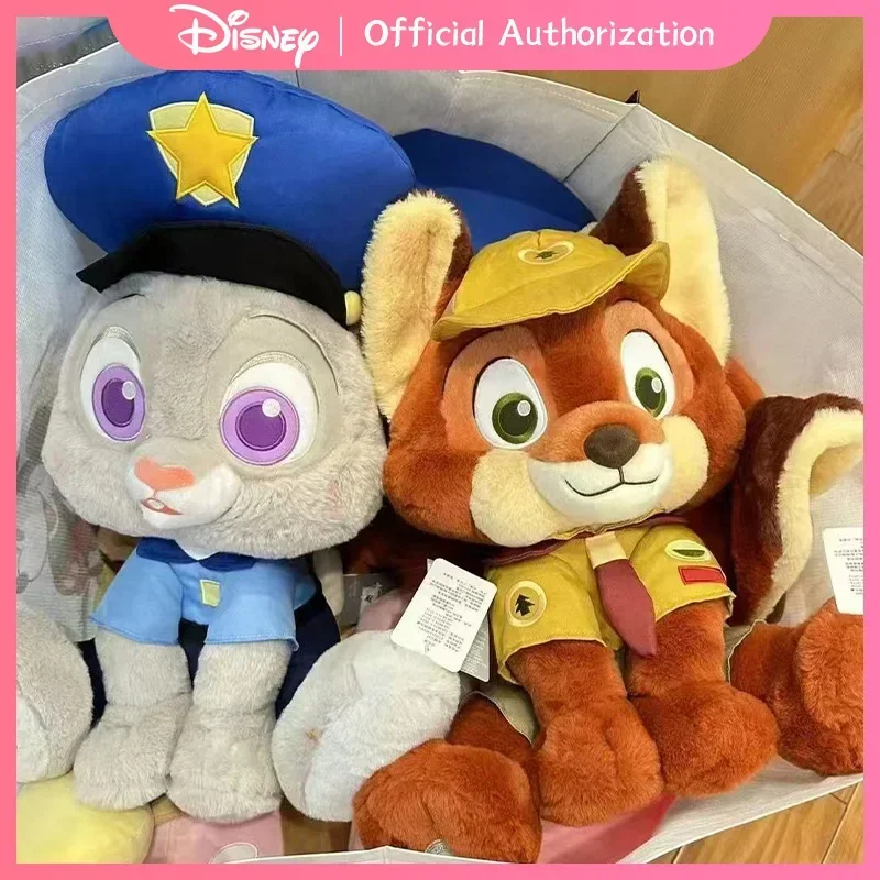 Disney Zootopia Judy Hopps Plush Toy Cute Cartoon Nick Wilde 40CM-65CM Stuffed Doll Anime Zootropolis Kawaii Birthday Gift