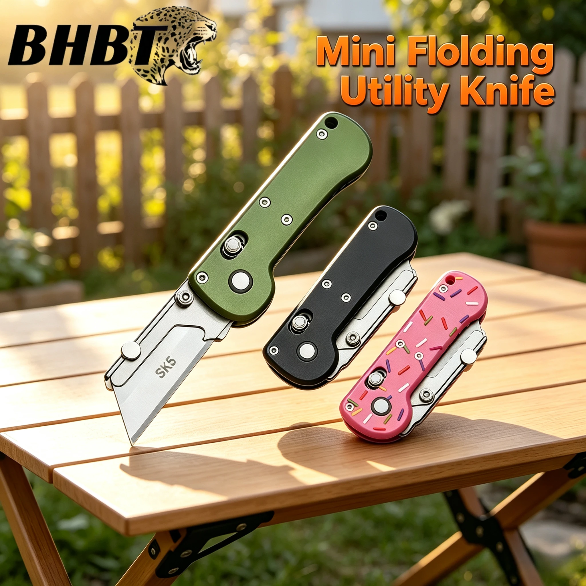 BHBT G10 Mini Folding Pocket Utility Knife Stationery Aluminum Alloy Portable EDC Box Cutter With Replaceable Blades