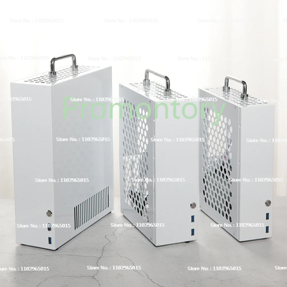 เคสคอมพิวเตอร์ขนาดเล็กแบบพกพา itxMATX สีขาว รุ่น P02 P03 P04 พร้อมหูหิ้ว รองรับพาวเวอร์ซัพพลายแบบ FLEX รองรับการ์ดจอขนาดใหญ่