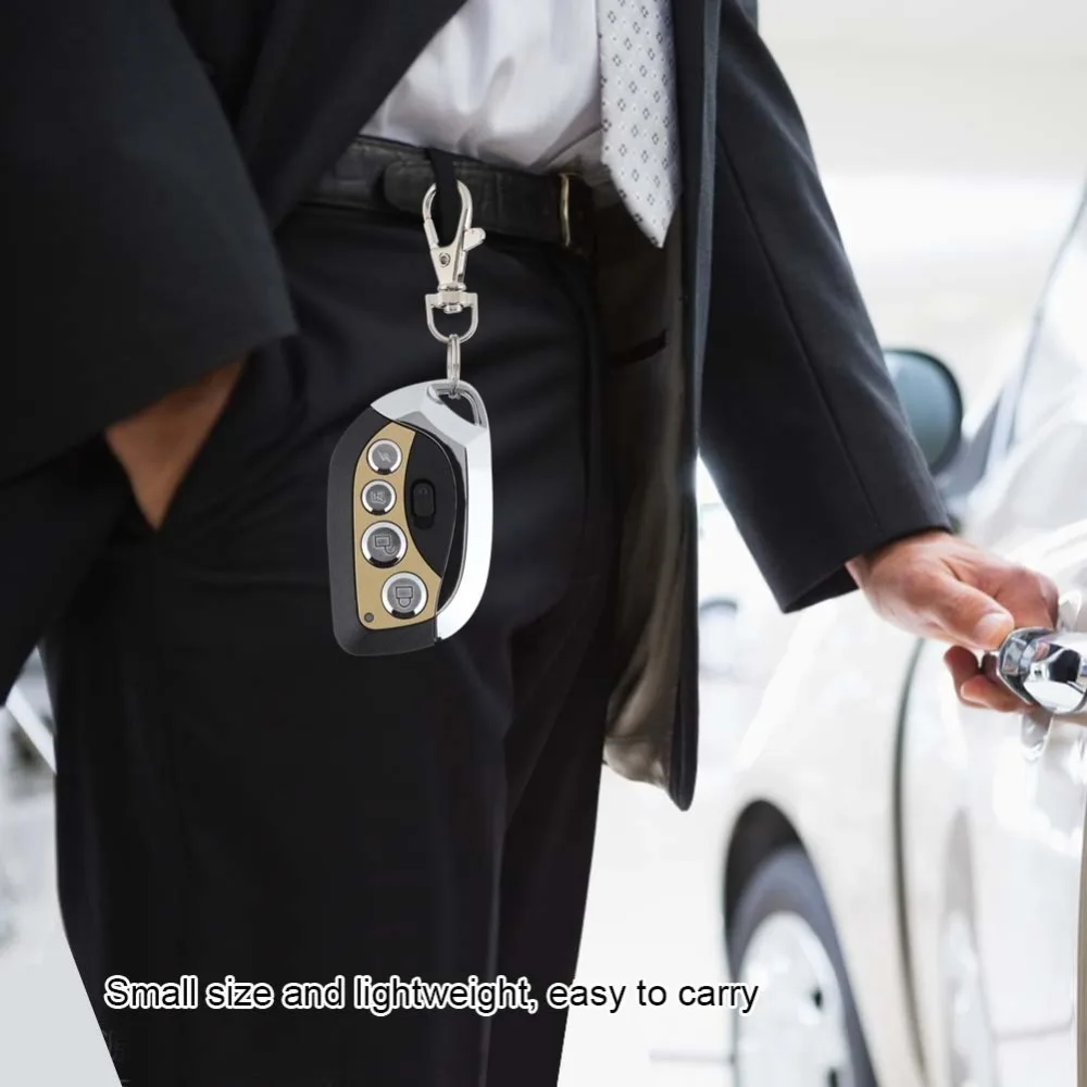 433MHz Frequency Remote Control Duplicator Fixed Code RF Wireless Garage Door Opener Metal Keyfob 4 Buttons