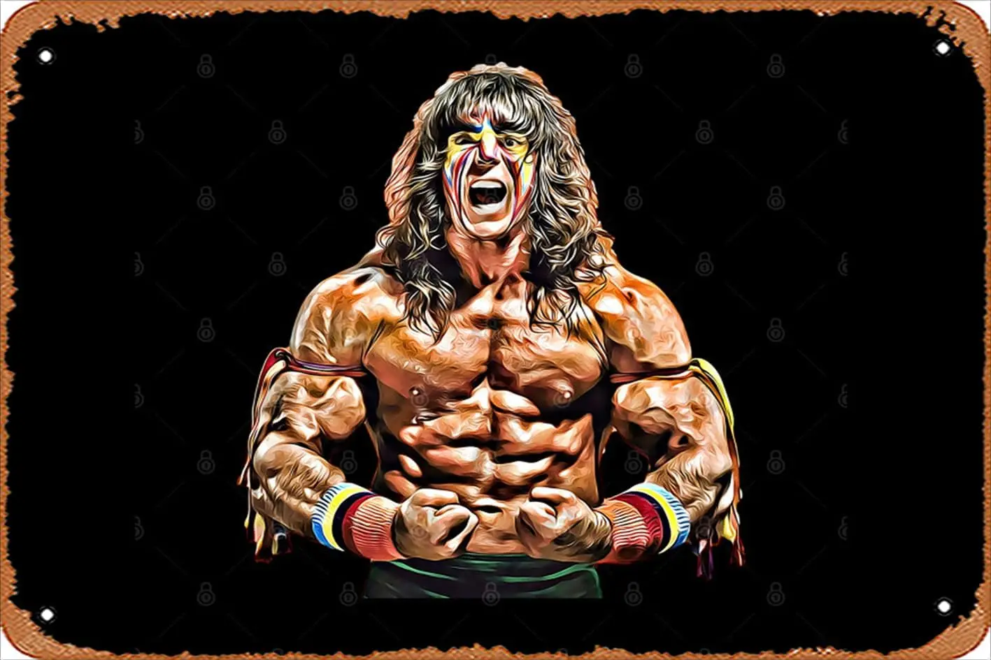 Zuhhgii Retro Tin Sign Ultimate Warrior: Gods  Legends Vintage Funny Novelty Metal Signs Man Cave Humorous Signs Movies Music Ba