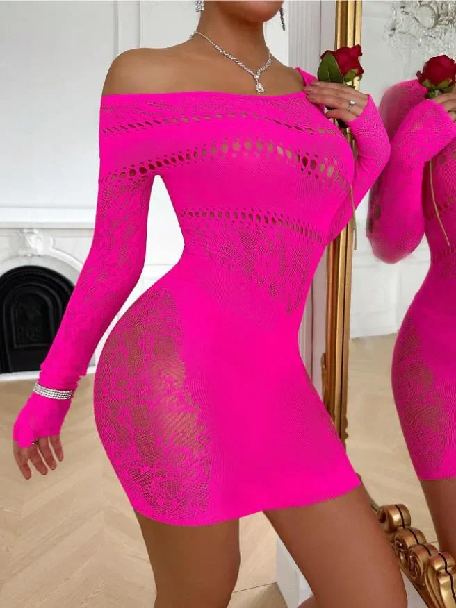 hot Sexy Fishnet Lingerie Sheer Babydoll Underwear Chemises bodysuit Nightdress Catsuit pajamas skirt dress strapless