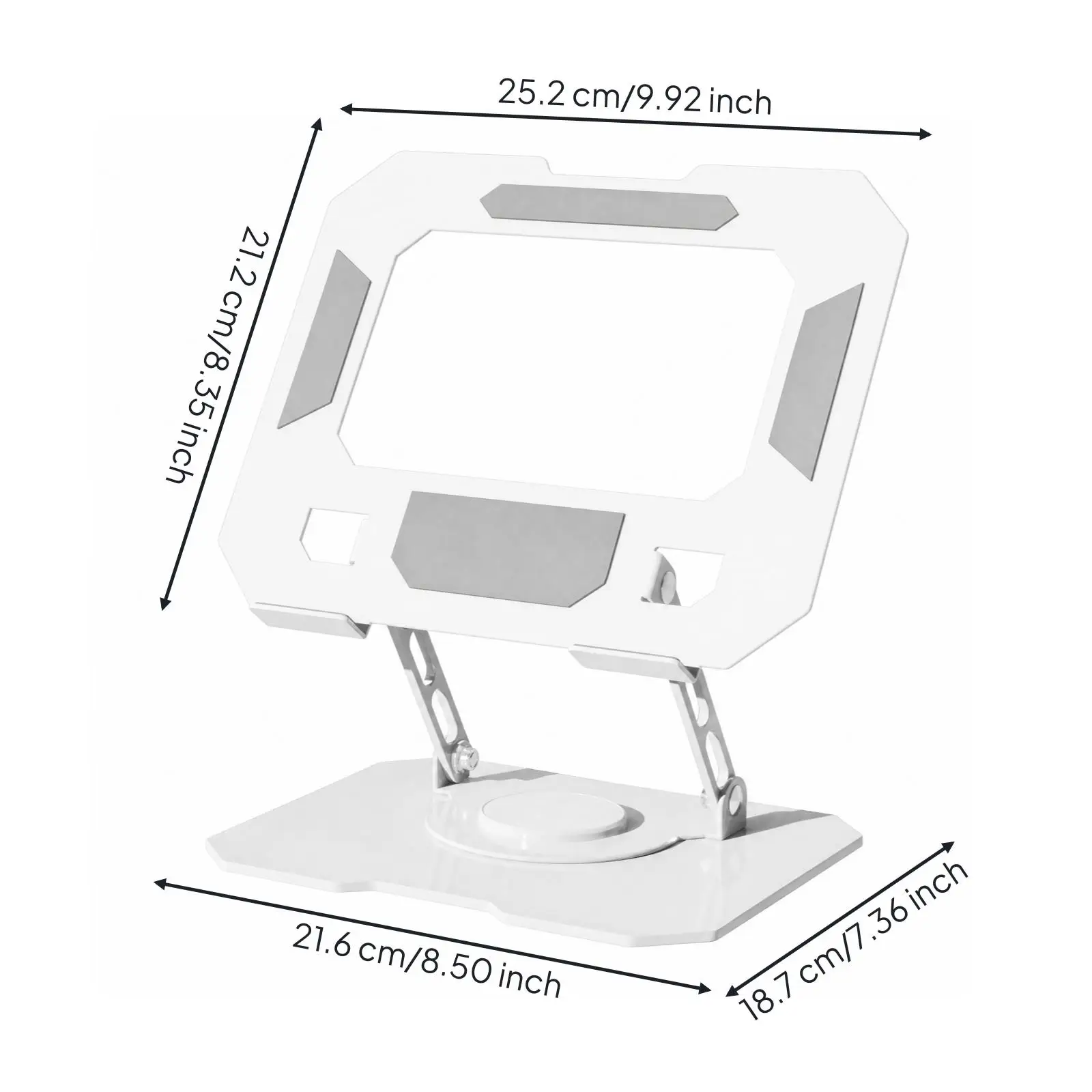 Rotating Laptop Stand Aluminum Tablet Holder Desk Mount Adjustable Height Viewing Angle for Notebook