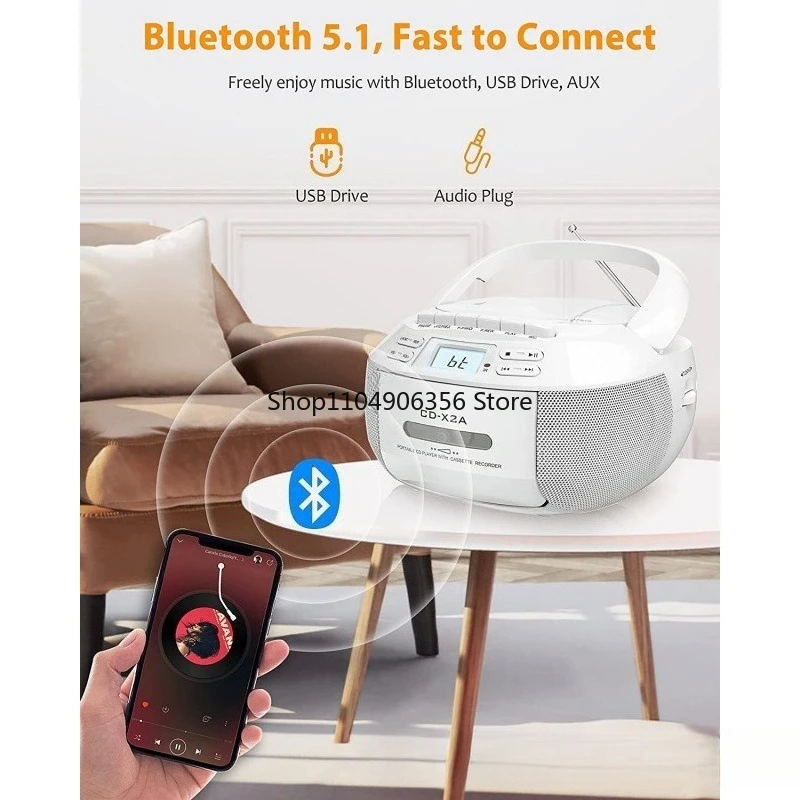 

Многофункциональный магнитофон, стереофонический Bluetooth-плеер, CD-плеер, детский обучающий прибор, AM/FM-радио