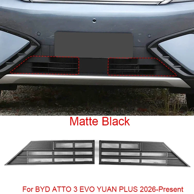 Car Modify Front Buckle Insect Proof Net Front Bumper Center Intake Grille Cover Accessor For BYD ATTO 3 EVO YUAN PLUS 2022-2026