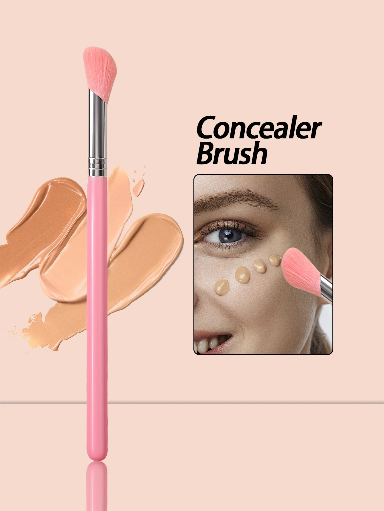 Professional Concealer Foundation Brush Premium Soft Dense Bristles Flawless Under Eye Blending Blush Contour Face Makeup Brush