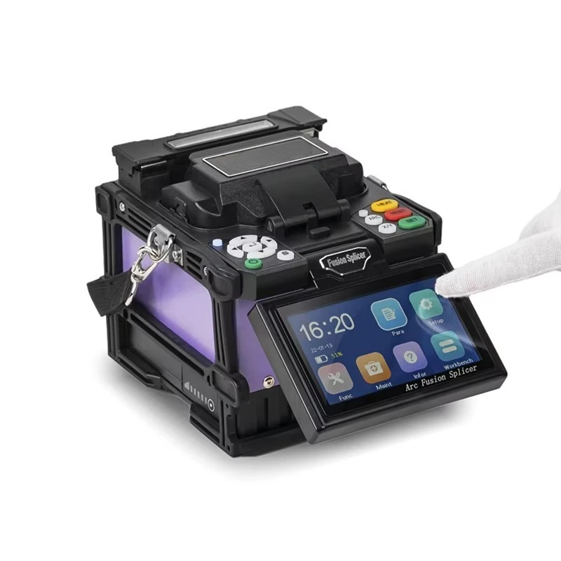 SM MM Compatible Automatic Optical Fiber Fusion Splicer Portable Welding Machine With Fiber Cleaver Tool Kit For FTTH Use