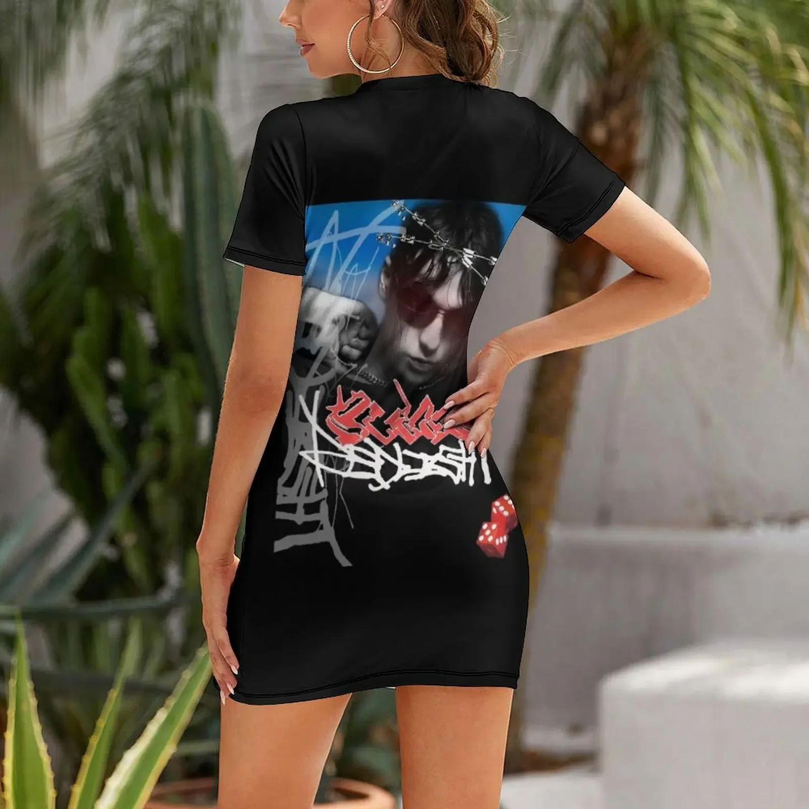 Bladee Drain Gang Red Light GTBSG poster logo Short-Sleeved Dress dresses ladies 2026 summer summer dress woman 2026 Dress