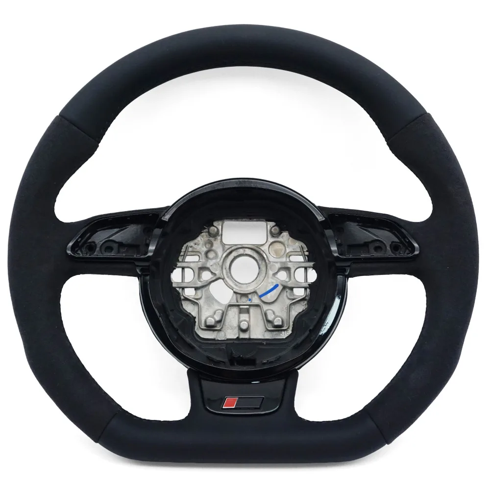 Suitable for Audi A6C7RS standard half-turned black line no button paint black button frame steering wheel bottom