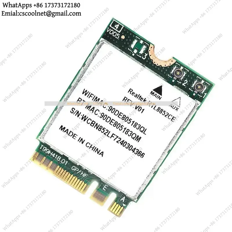 JS02 RTL8852CE WiFi 6E M.2 Network Card 5400Mbps Bluetooth 5.3 Tri-Band 2.4/5/6GHz For Windows 10/11