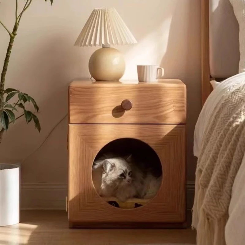 

Bauhaus Modern Bedside Table Unique Storage Drawers Space Saving Night Stand Small Spaces Comfortable Muebles Bedroom Furniture