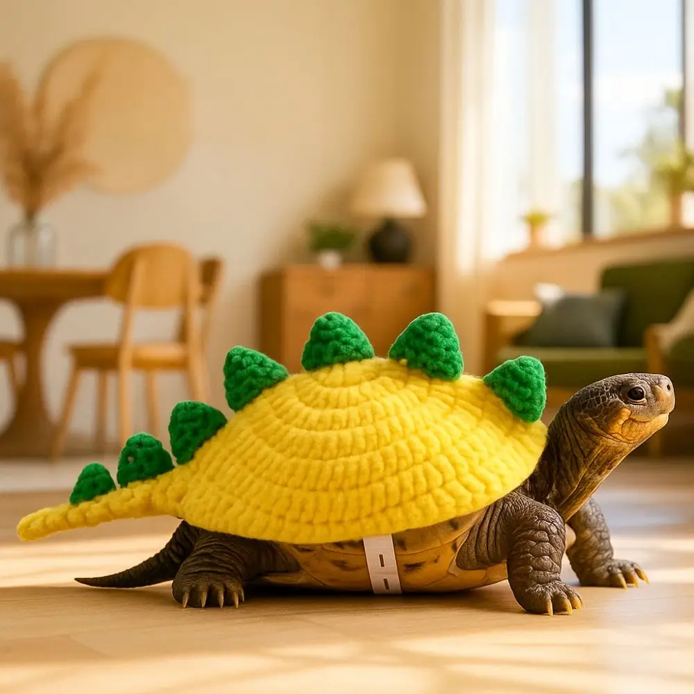 Pet Apparel Cartoon Turtle Knitted Sweater Dinosaur Warm Turtle Costume Adjustable Pet Tortoise Clothes Halloween Party view 2