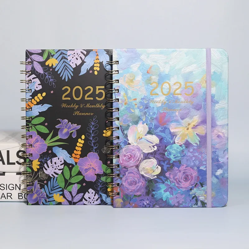 Agenda 2025 Notebooks, Monthly Notepad, Week's Notebook, A5 Foreign Trade English Plan Notebook, Office Diary Planner Notebooks