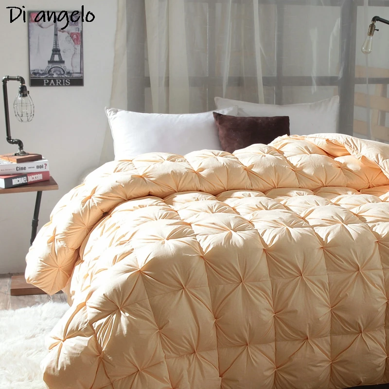 Limited Edition Goose Down Duvet, Quilt, King, Queen, Twin, Full Size Comforter, Winter Thick Blanket, Gold, White, Luxury, # s
