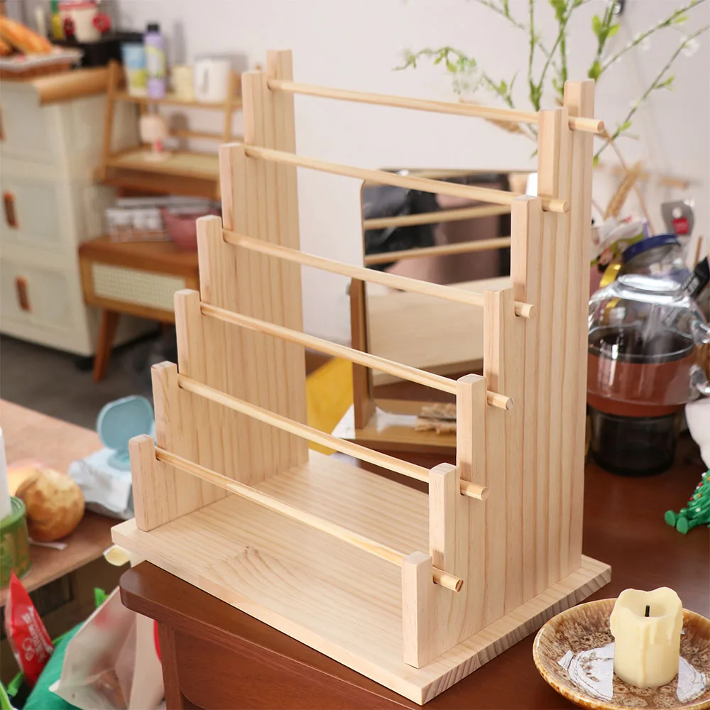 4/6 Tier Detachable Jewelry Holder Multi-functional Space Saving Wooden Jewelry Display Stand Jewelry Organizer Durable