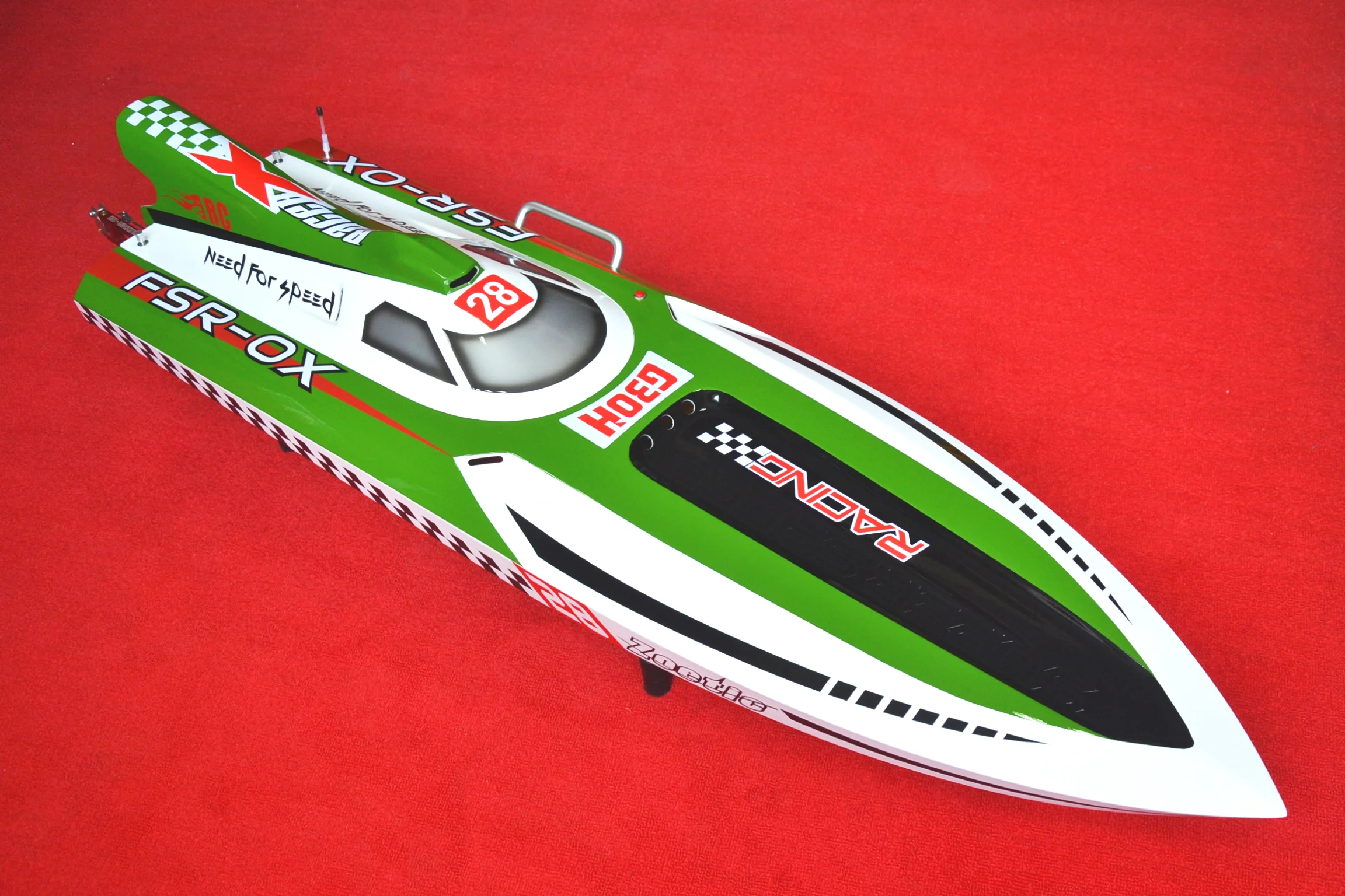 Draadloze afstandsbediening Speelgoedboot 30CC Motor Gaslijn Glasvezel RC Racing Boot Afstandsbediening ROOD G30H