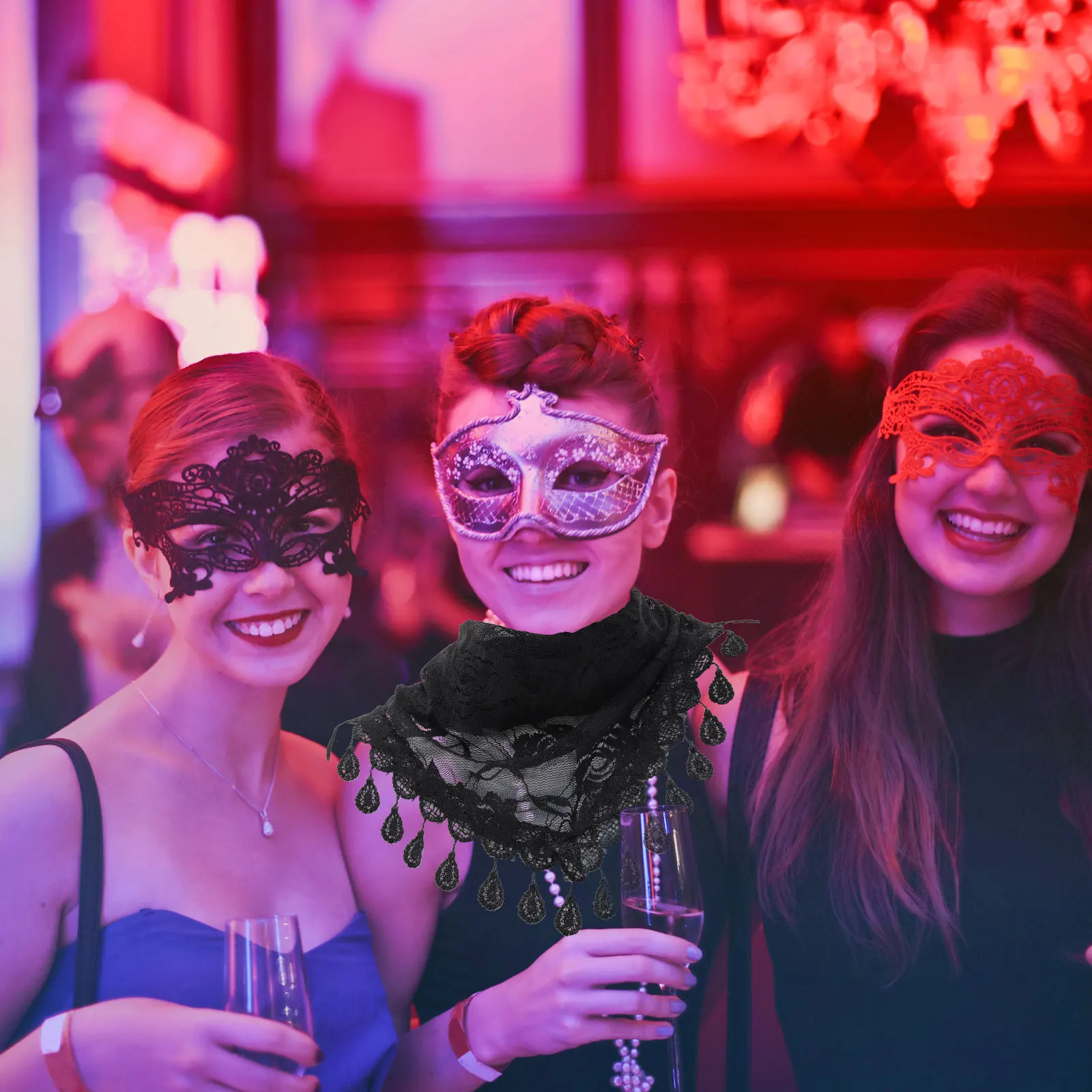 

Scarf Hollow Out Lightweight Polyester Veils Chapel Lace Shawf Versatile Women Girls Mantilla Tassel Veil Scarf