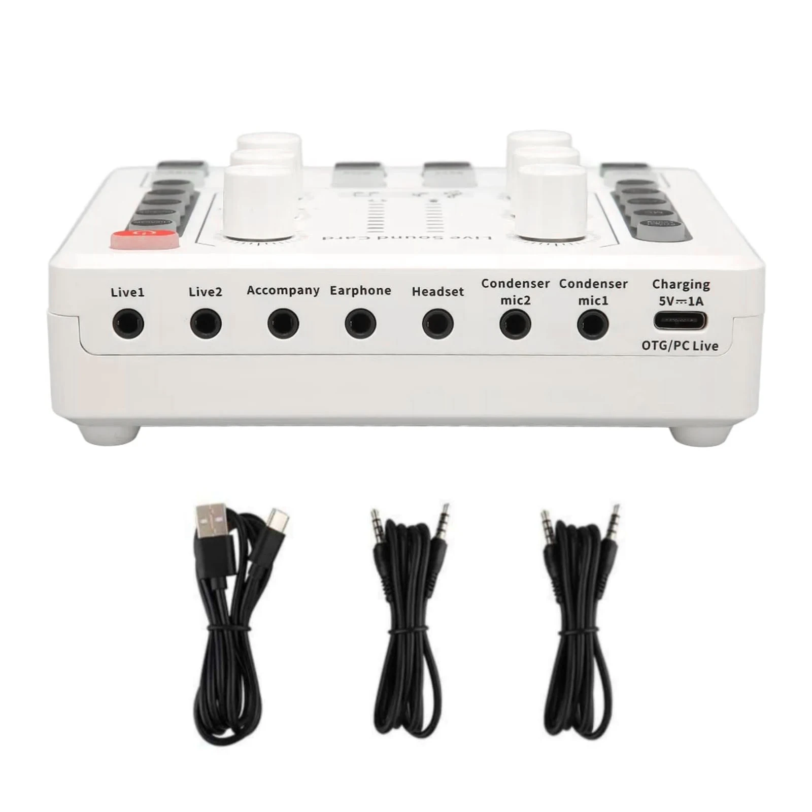 Bluetooth Audio Mixer Live Sound Card Effects and Voice Changer Noise Reduction For Live Streaming/Podcasting/Gaming Accessories