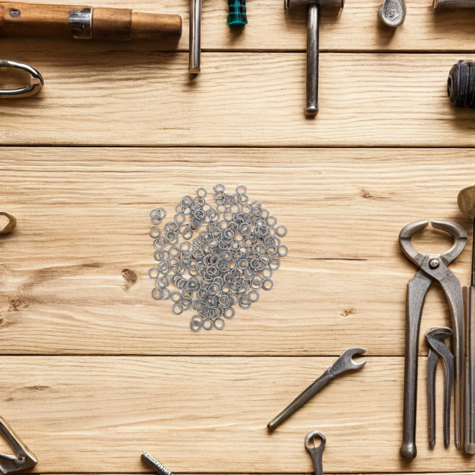 

200Pcs Stainless Steel Flat Washers Set Round Spring Lock Metal Washers for Home Repair Plumbing Furniture Fixing Sealing Rings