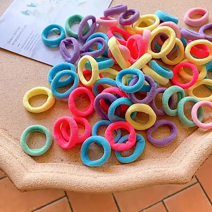 50/100Pcs Colorful Nylon Hair Bands for Children Scrunchie Hair Ties Rubber Band Kids Elastic Hair Leagues Girl Hair Accessories