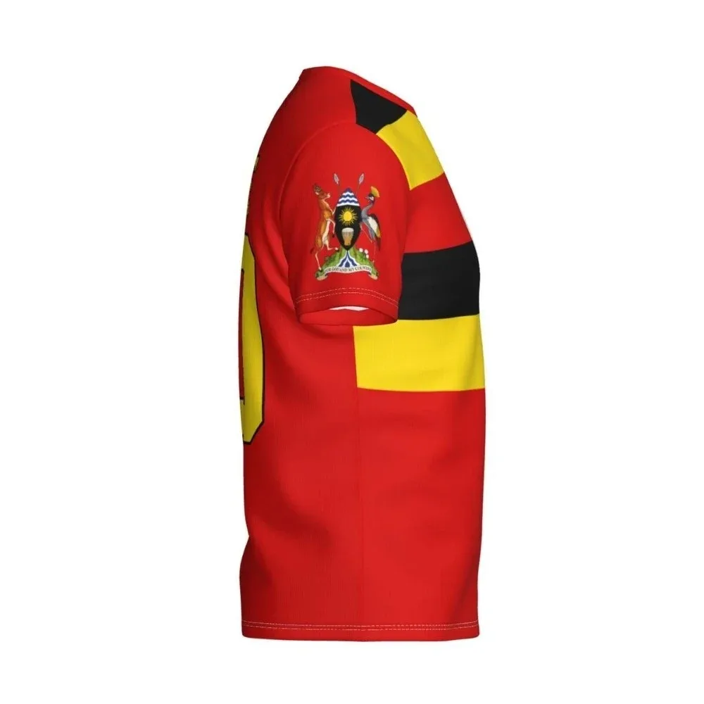 تي شيرت مطبوع عليه شارة علم اوغندا ، قمصان فريق كرة قدم بشعار وطني ، ملابس رياضية غير رسمية للرجال ، الربيع والصيف