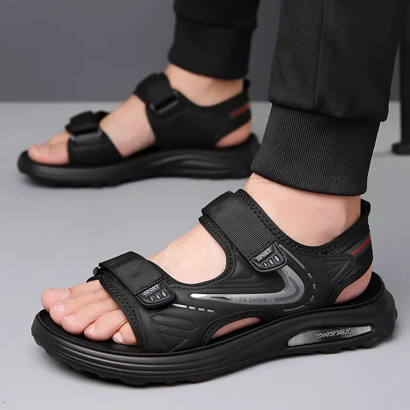 2024 Fashion Retro Soft Sole Men\'s Sandals Summer Designer New Korean Style Casual Outdoor Sports  Beach Shoes for Men