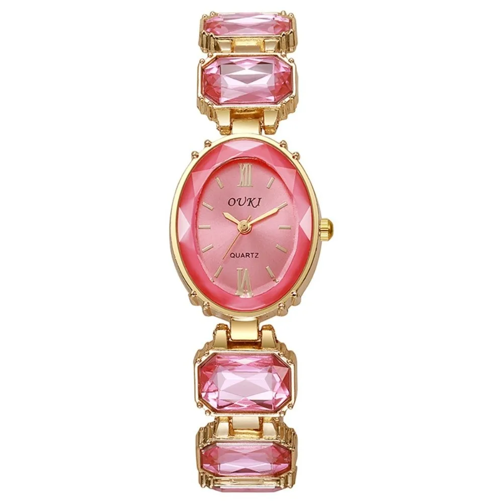 Versatile Rhinestone Quartz Watches Diamond Studded Watch Strap with Adjustable Bracelet Women Wristwatch Wrist Decoration Gift