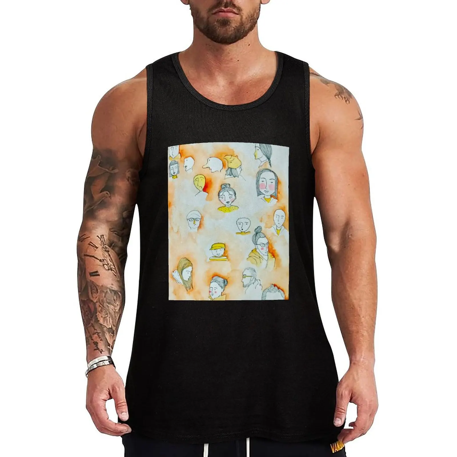 

Subway People Tank Top Japanese t-shirt gym clothes man fitness Gym man