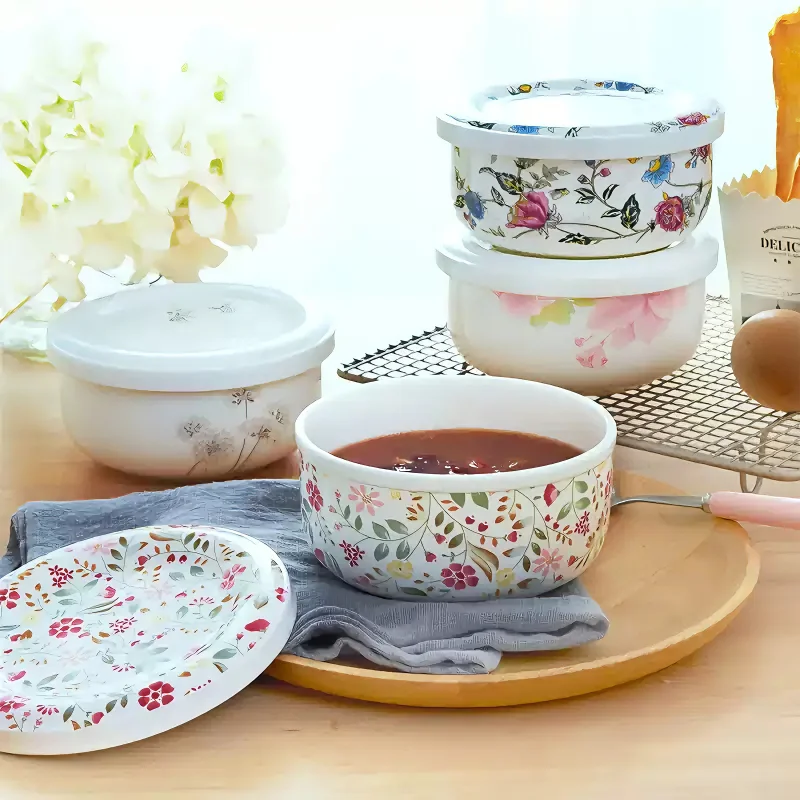 5inch,  bone china lunch box, ceramic food storage container, containers for food, porcelain packed lunch, airtight containers