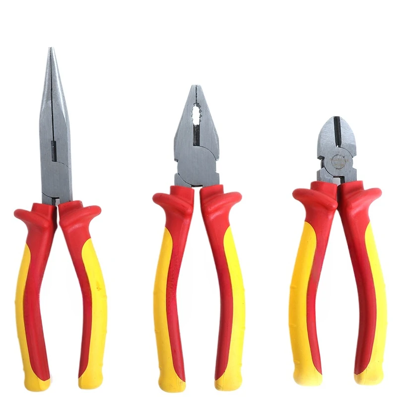Insulated pointed nose pliers Steel wire diagonal nose plus hard diagonal nose pliers 84-011-23