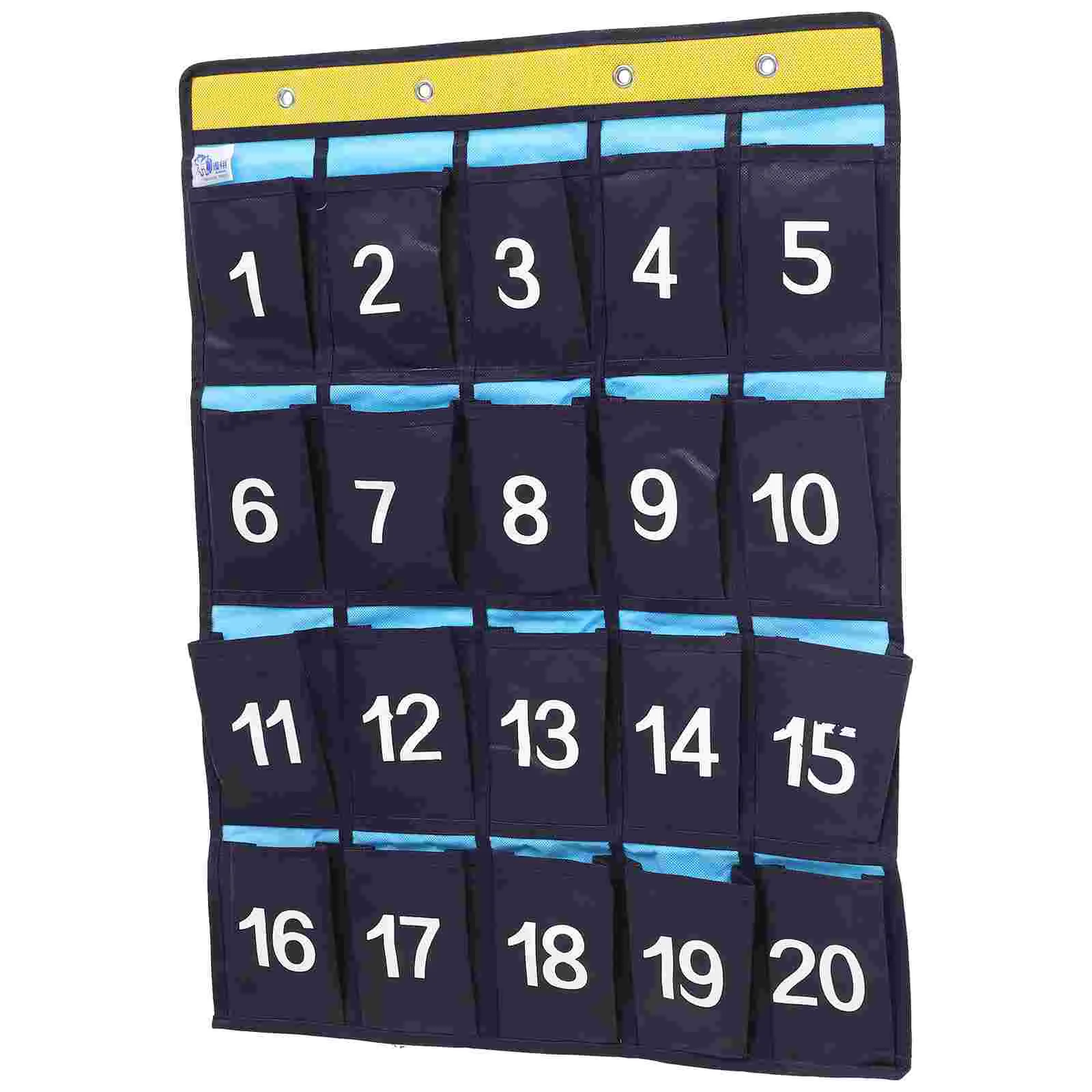 

Phone Hanging Bag Storage Numbered Pocket Chart Classroom Calendar for Cell Compatible Wall-mounted