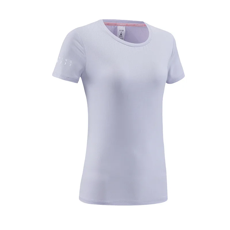 

New Women's Yoga Shirts Short Sleeve Solid Color Top Fitness Workout Slimming Running Clothes Comfortable Breathable LadyT Shirt