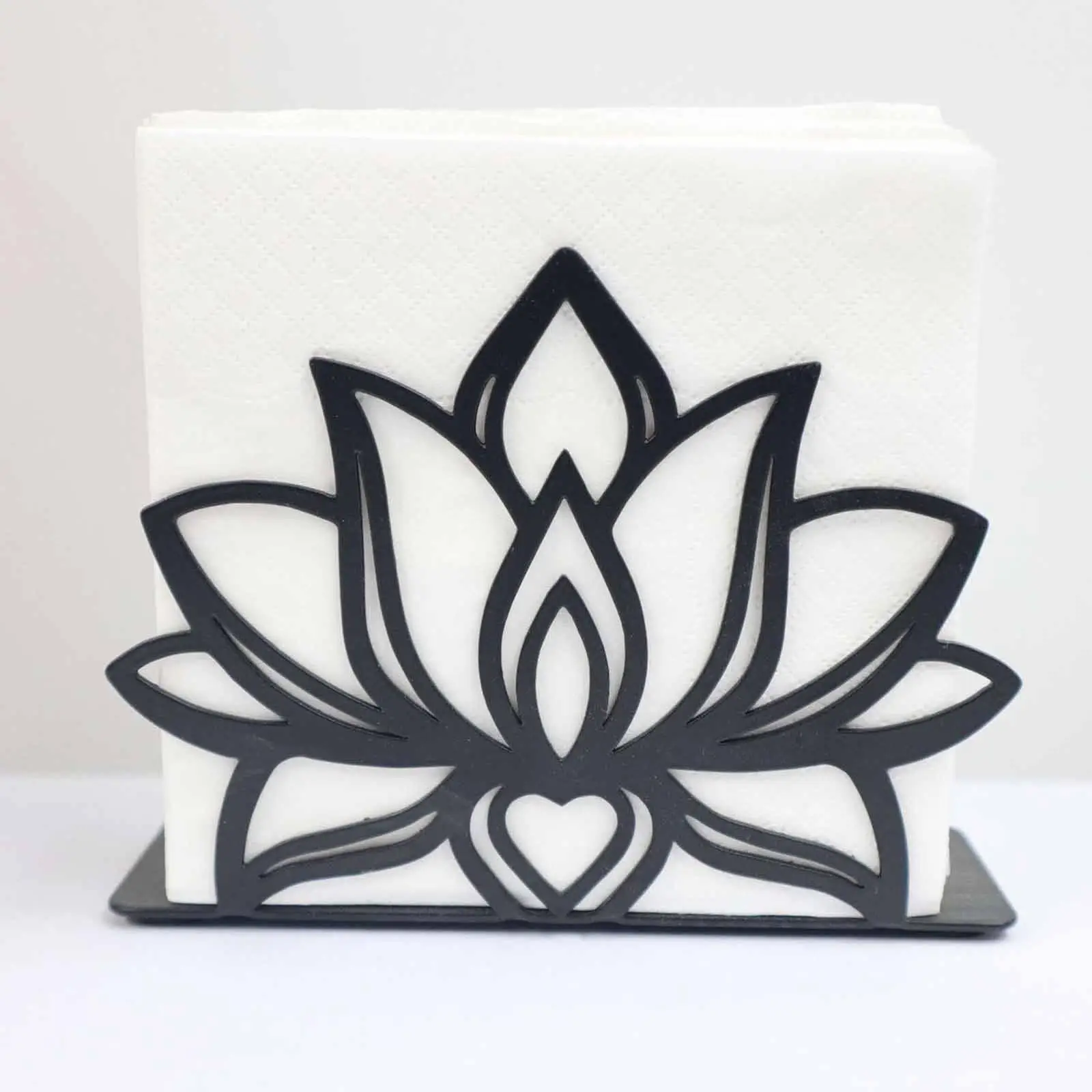 Farmhouse Lotus Napkin Holder Sturdy Iron Napkin Organizer Tissue Dispenser for Hotel Cafe Banquet Use