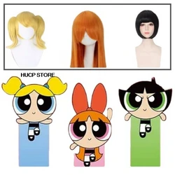 For The Powerpuff Cosplay Anime Wig Adult Woman Disguise Blossom Halloween Costume Bubbles Men Women's Costumes Figures