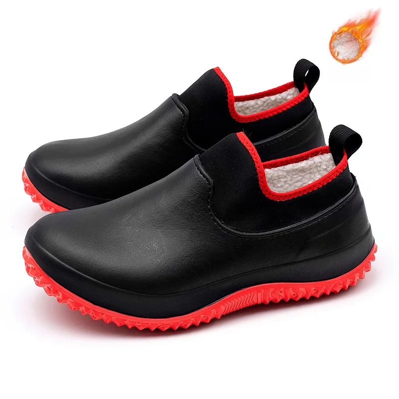 أحذية عمل المطبخ المقاومة للماء للرجال، أحذية الشيف المقاومة للزيت، أحذية المطر الناعمة والمريحة للجنسين، أحذية قطنية مقاس كبير