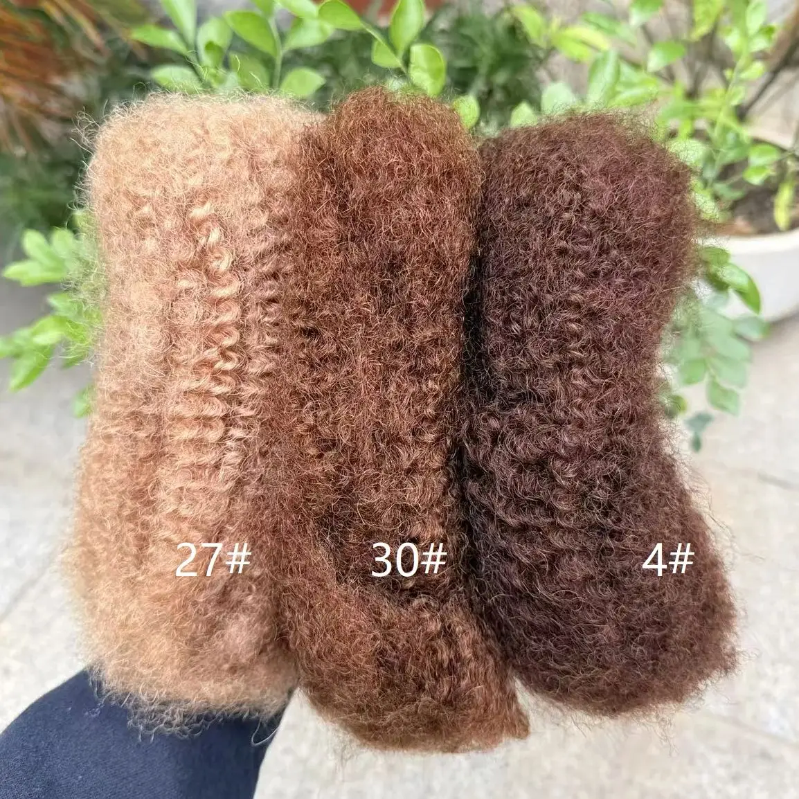 الأفرو غريب السائبة 4C الكروشيه تجديل الشعر البشري لملحقات المجدل تويست لوكس إصلاح 50 جرام/قطعة علة # 27 # 30 # #2