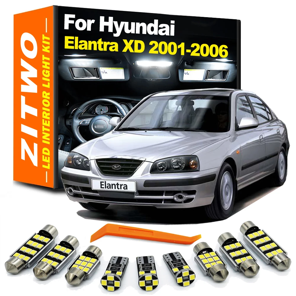 ZITWO 10Pcs LED Interior Light Dome Reading Map Bulb Kit For Hyundai Elantra XD 2001 2002 2003 2004 2005 2006 License Plate Lamp