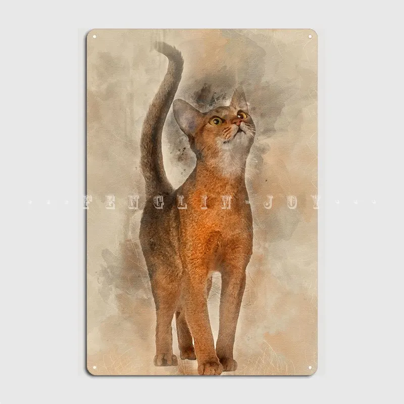 Abyssinian Cat 11 Months O Metal Plaque Poster Decoration Wall Mural Plaques Cinema Tin Sign Posters