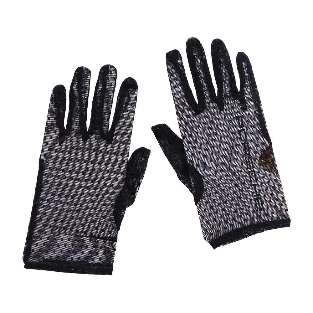 

Driving Riding Mittens Lace Breathable Mesh Women Gloves Driving Gloves Short Gloves Finger gloves