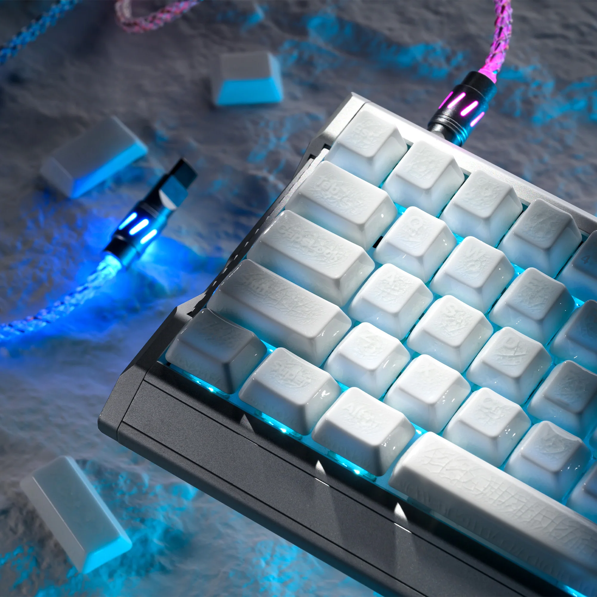 

Керамические кейкапы XVX белого цвета с гладкой поверхностью, профиль Cherry, для механической клавиатуры, 120 клавиш