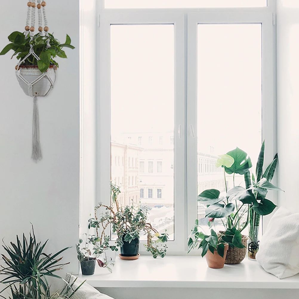 

5Pcs Cotton Rope Hanging Basket Woven Flower Pots Nets Planters Hanger Balcony Garden Home Office Mall